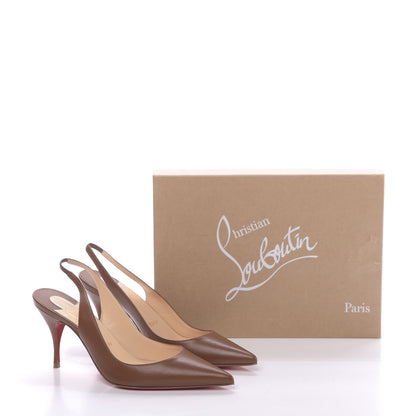 Christian Louboutin Nappa Clare Sling 80 Pumps 37 Cafe Creme 10 of 10