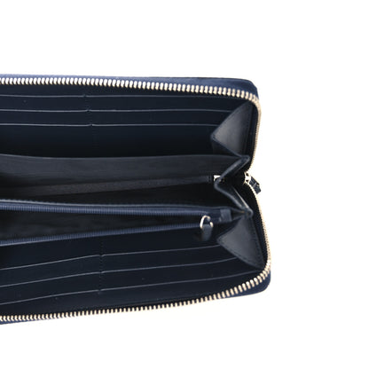 Gucci GG Supreme Monogram Web Zip Around Wallet Beige Blue 5 of 8