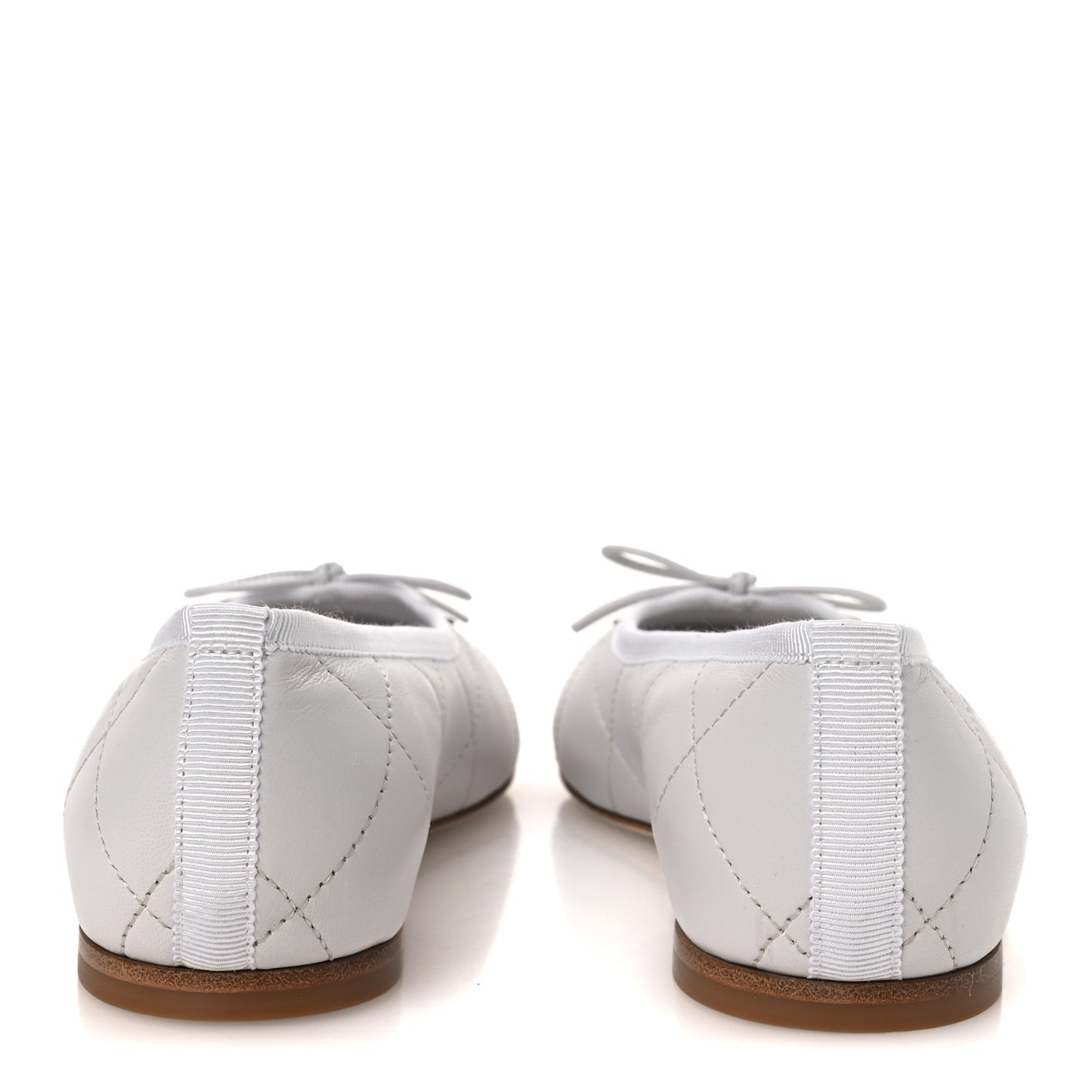 Lambskin Quilted CC Cambon Ballet Flats 36.5 Black White