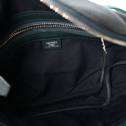 Hermes Taurillon Cristobal Cityslide Belt Bag PM Bleu Indigo Vert Cypress 5 of 10