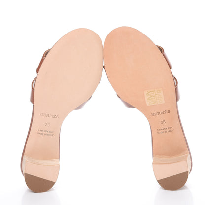 Hermes Calfskin Oasis Sandals 36 Gold 5 of 9