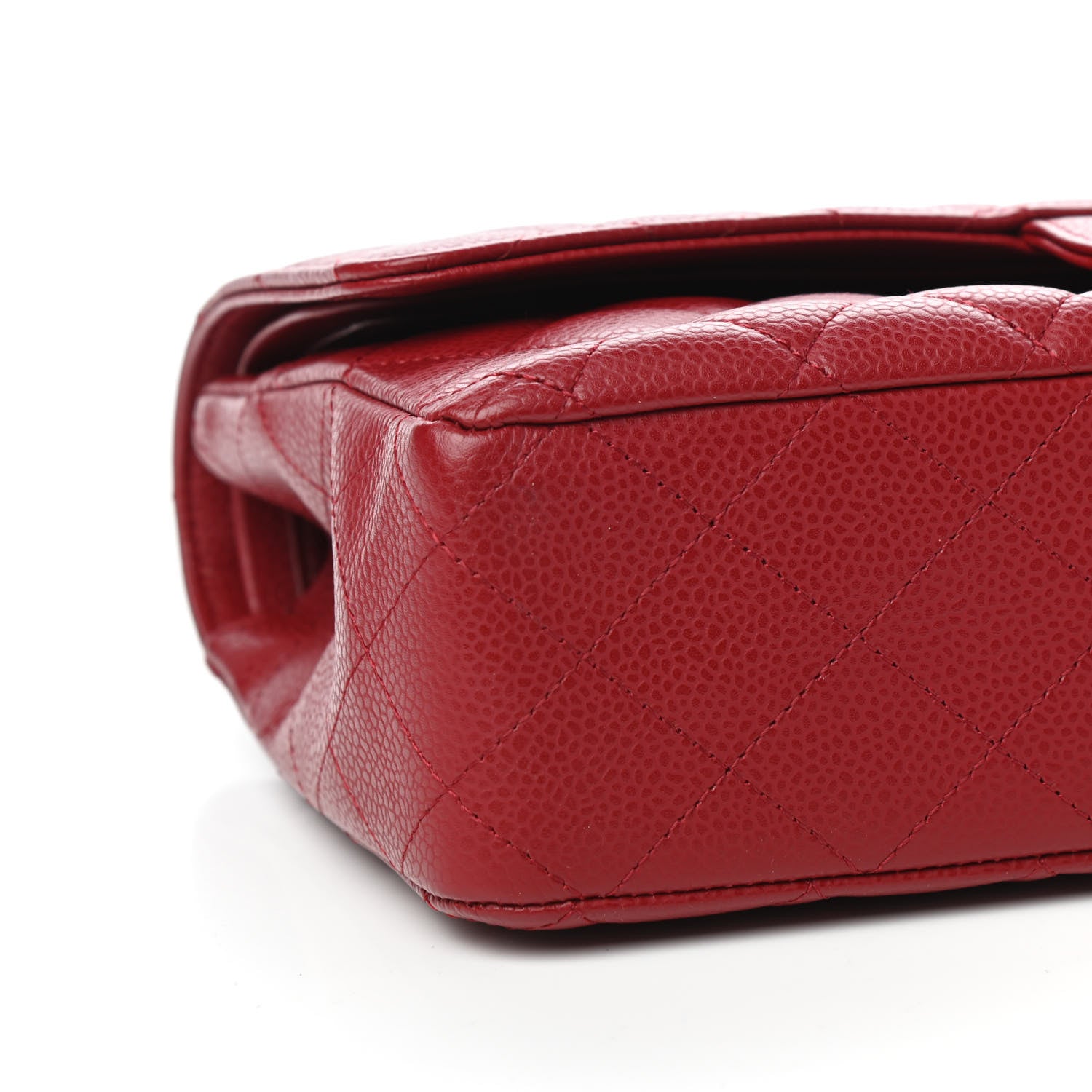 Chanel Caviar Quilted Medium Double Flap Dark Red 8 of 10