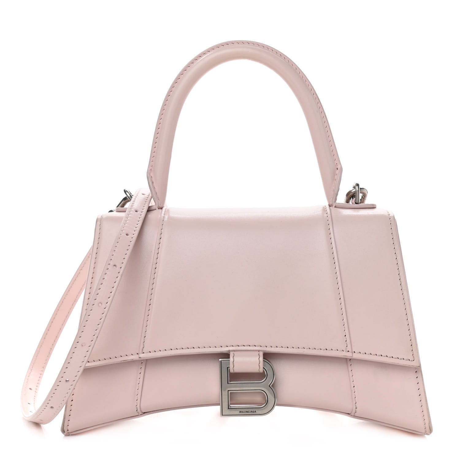 Balenciaga Shiny Box Calfskin Small Hourglass Top Handle Bag Light Rose 1 of 19