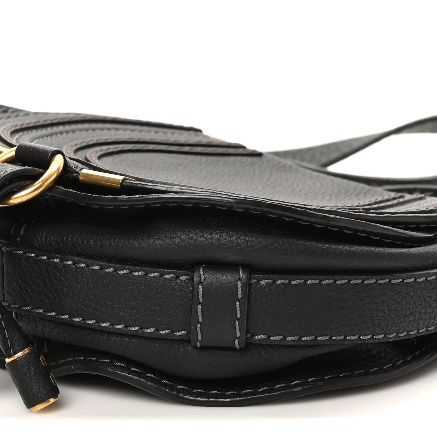 Chloe Grained Calfskin Small Marcie Saddle Bag Black 9 of 9