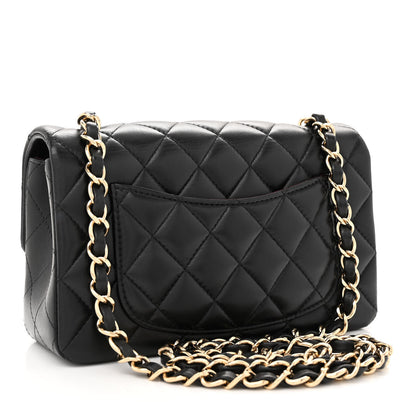 Chanel Lambskin Quilted Mini Rectangular Flap Black 3 of 11