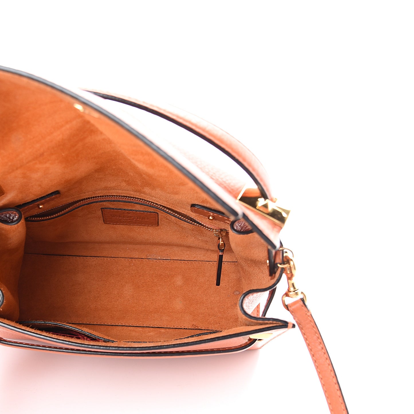 Grainy Calfskin Small My Rockstud Frame Bag Orange