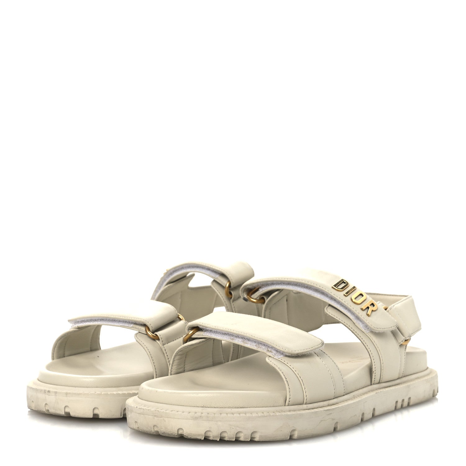 Christian Dior Lambskin Dioract 10mm Slide Sandals 40 Off White 3 of 15