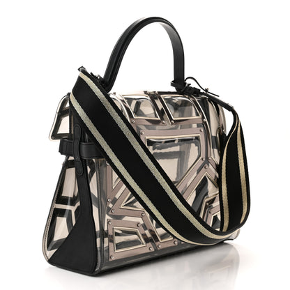 Delvaux Vinyl Gladiator Tempete Satchel Antique Silver Gold 3 of 10