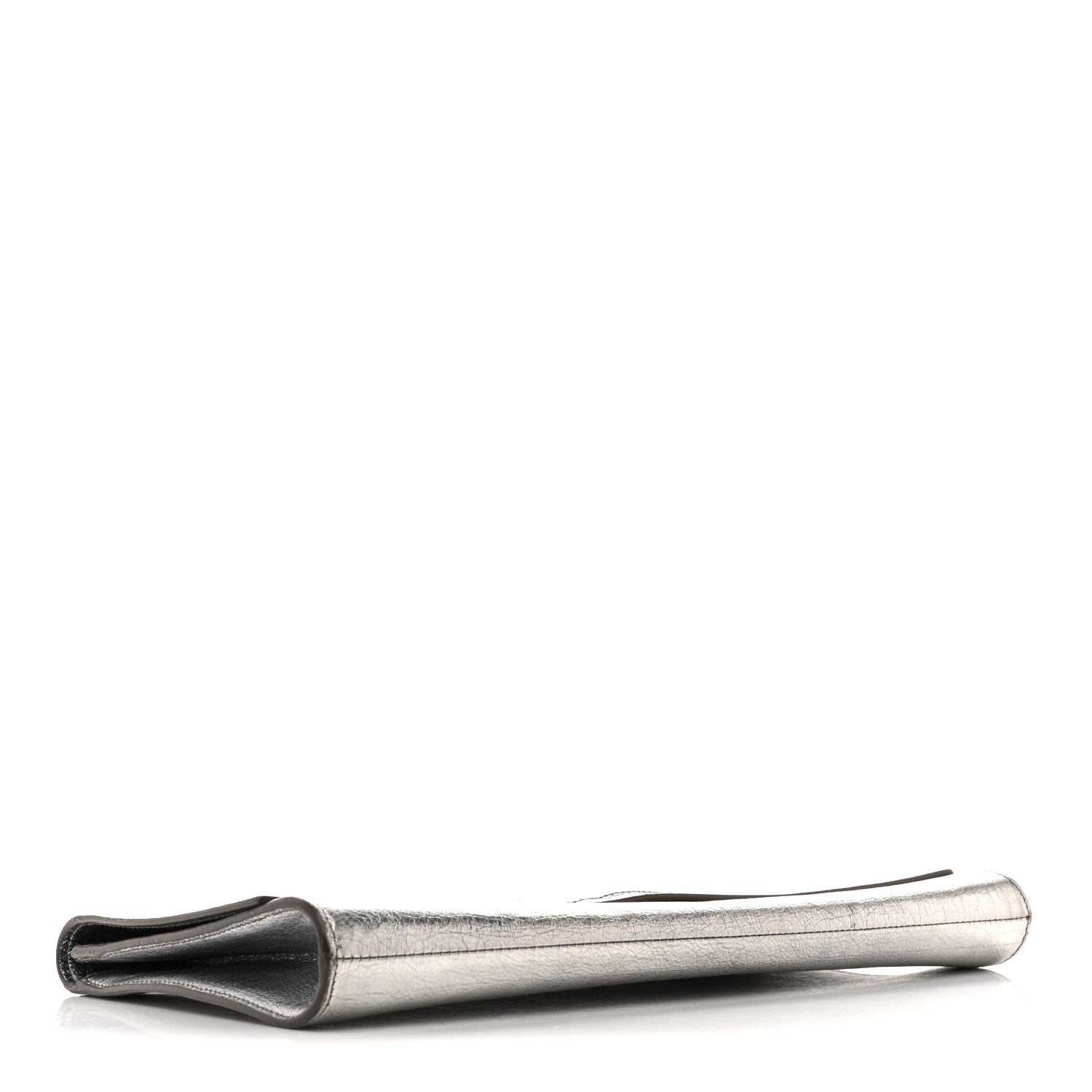 Saint Laurent Metallic Calfskin Large Belle De Jour Clutch Dark