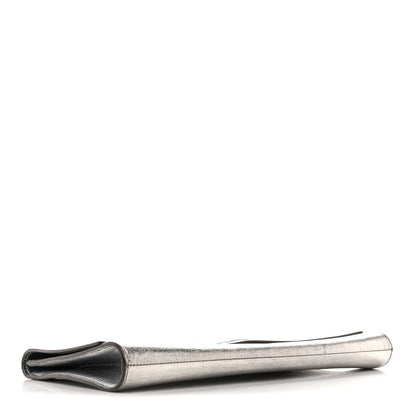 Saint Laurent Metallic Calfskin Large Belle De Jour Clutch Dark Silver 4 of 10
