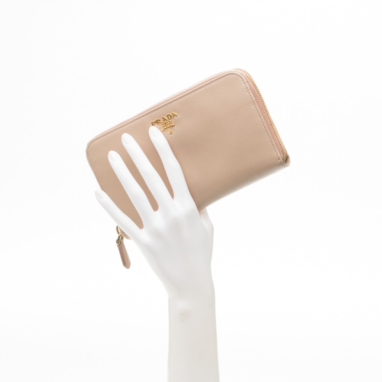 Saffiano Metal Zip Around Wallet Cammeo