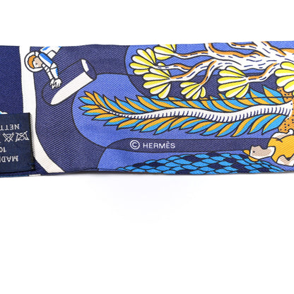 Hermes Silk Exposition Universelle Twilly Bleu Jaune Vif Rouge 3 of 3
