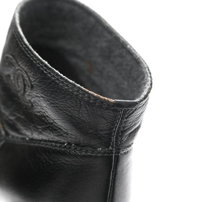 Chanel CC Ankle Boots 38 Black 10 of 12