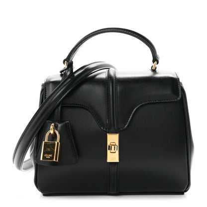Celine Satinated Calfskin Mini 16 Top Handle Bag Black 1 of 13