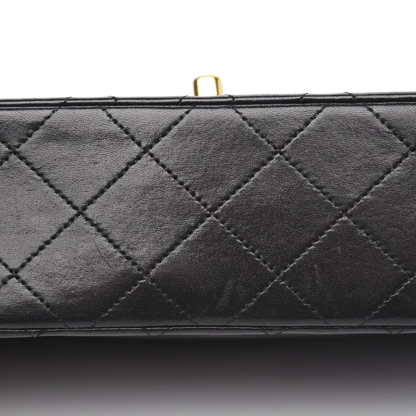 Lambskin Quilted Small Double Flap Black