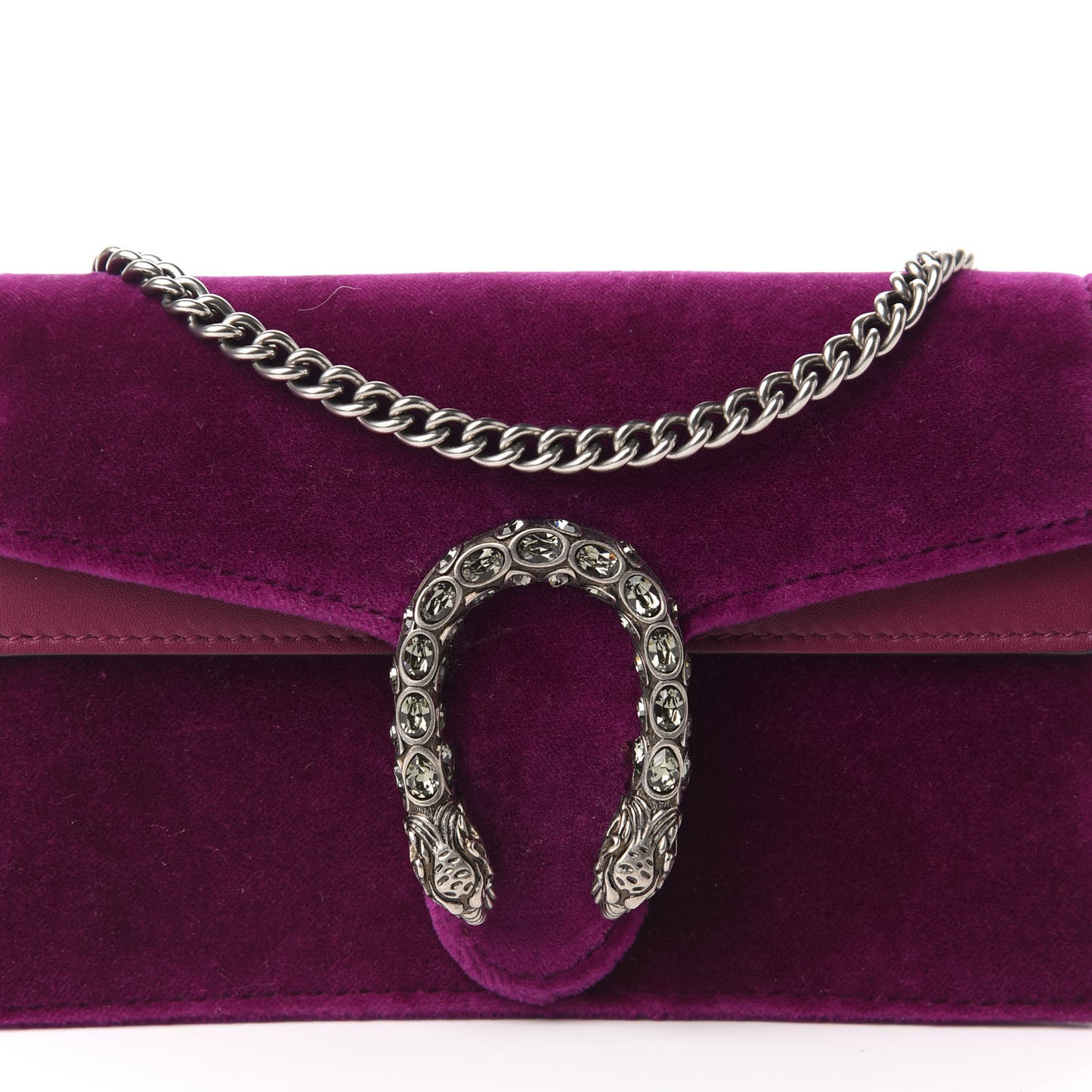 Velvet Super Mini Dionysus Shoulder Bag Fuchsia Violet Cyclamen