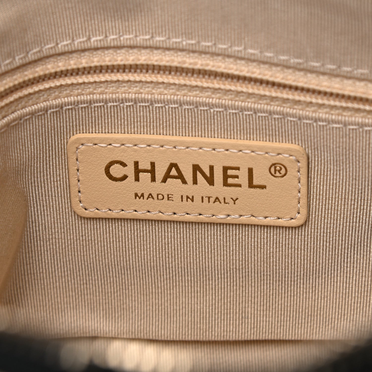 Chanel Goatskin Quilted Camera Case Beige White Black 6 of 10
