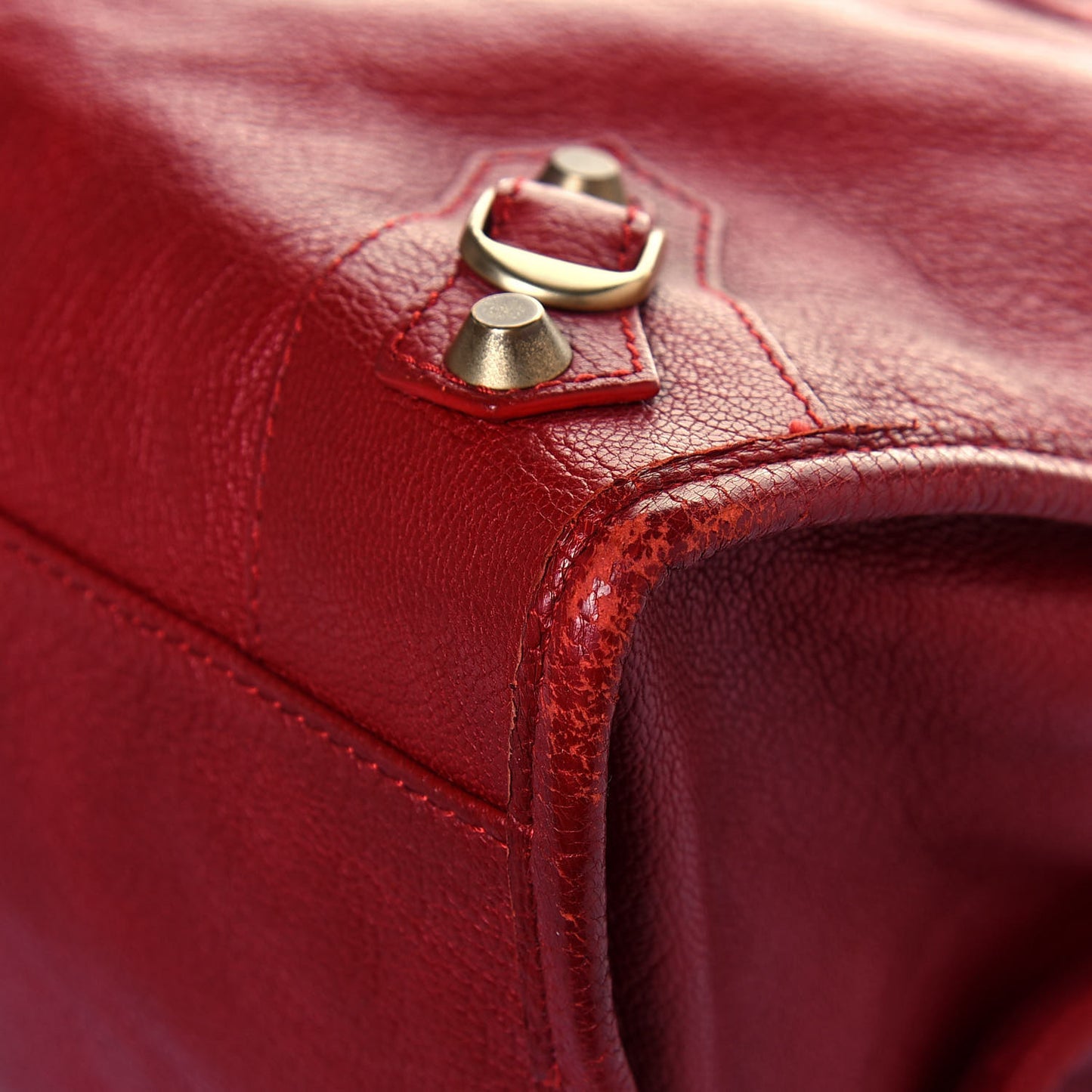 Sugar Goatskin Classic Gold Hardware City Rouge Rouge Coquelicot