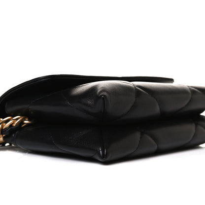 Chanel Lambskin Quilted Chanel 19 Flap Clutch Black 10 of 14