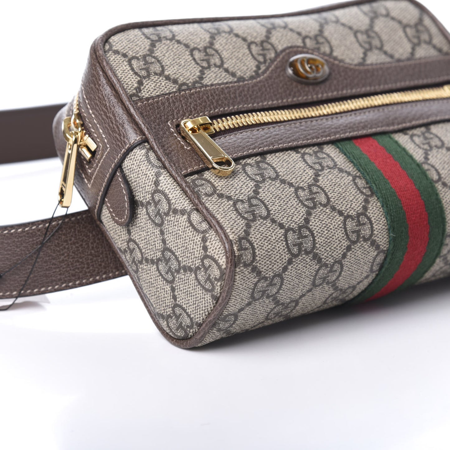 GG Supreme Monogram Web Small Ophidia Belt Bag 95 38 Dark Brown