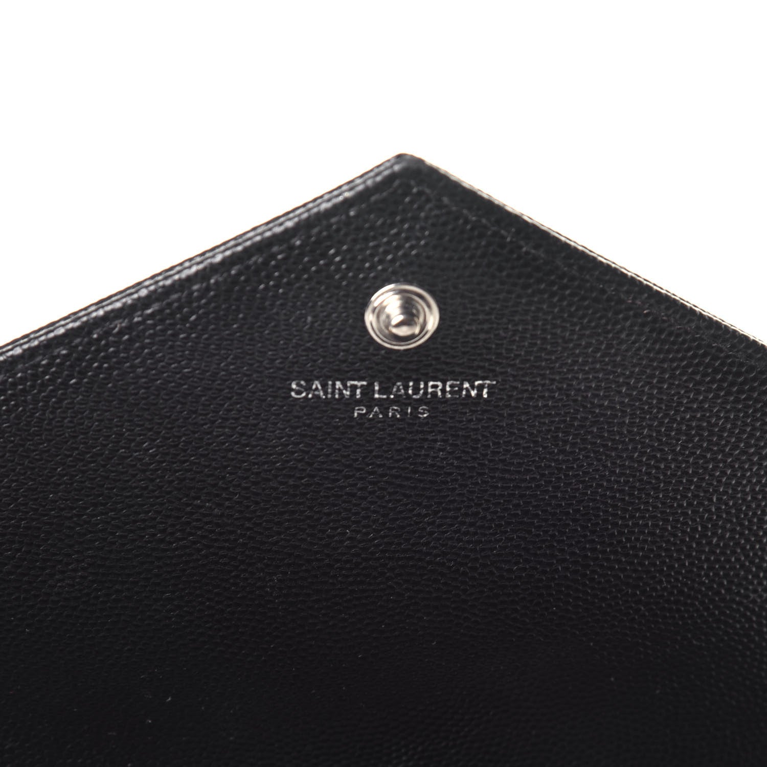 Saint Laurent Grain De Poudre Matelasse Chevron Monogram Chain Wallet Black 6 of 9