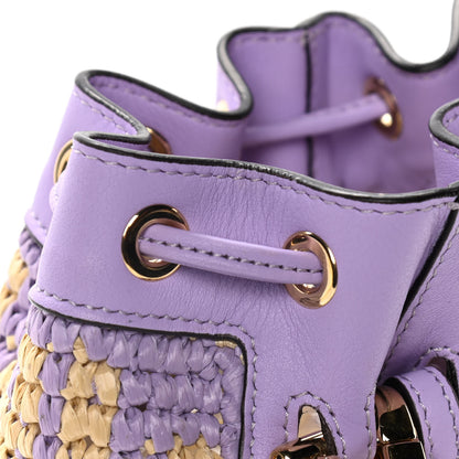 Fendi Raffia Vitello Seta F is Fendi FF Woven Mini Mon Tresor Bucket Bag Anemone Natural 15 of 15