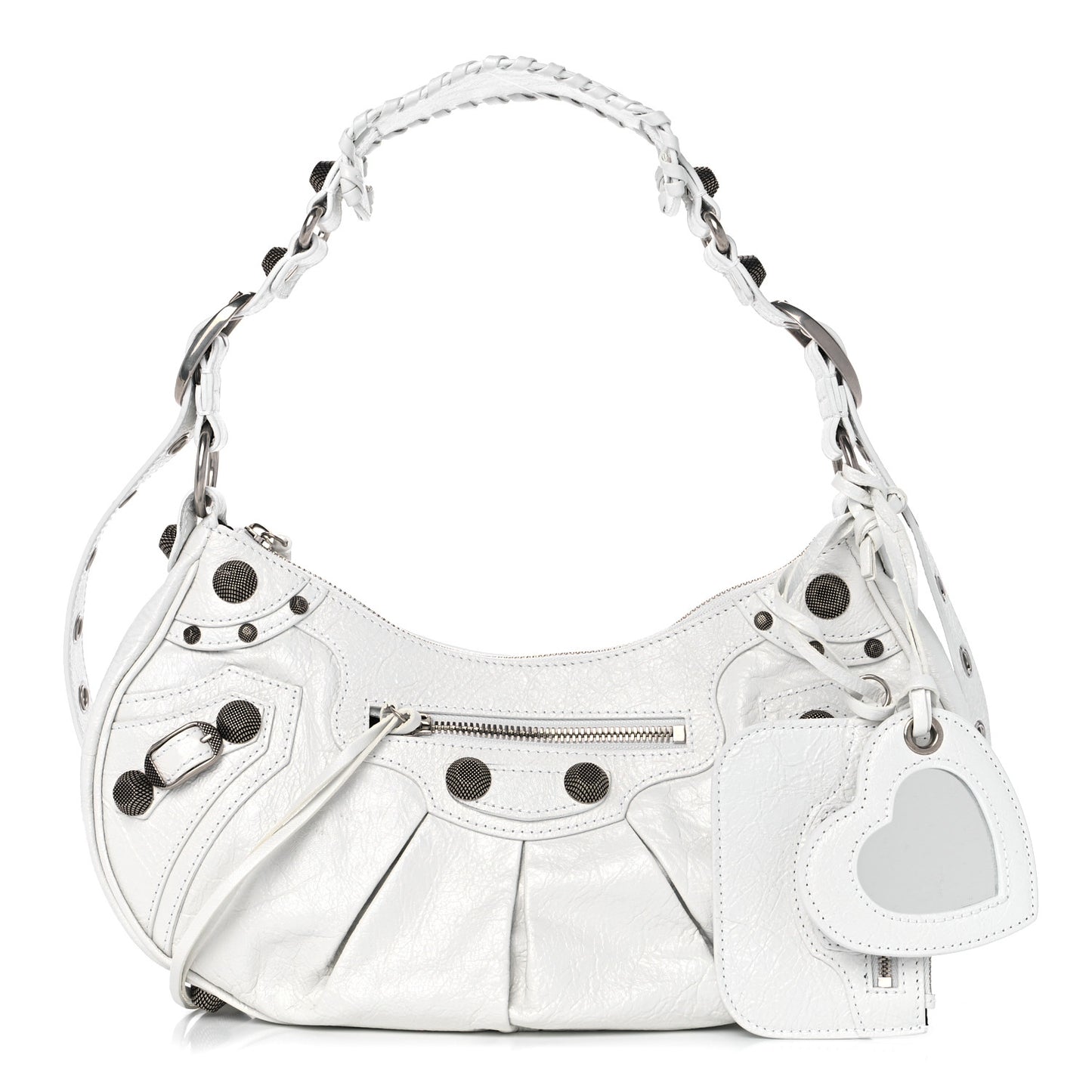 Agneau Arena Small Le Cagole Shoulder Bag Optic White
