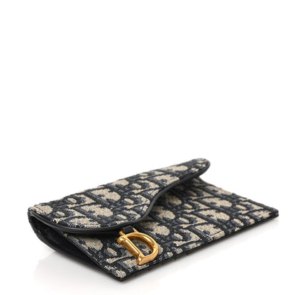 Christian Dior Oblique Saddle Cosmos Zipped Card Holder Blue 4 of 6