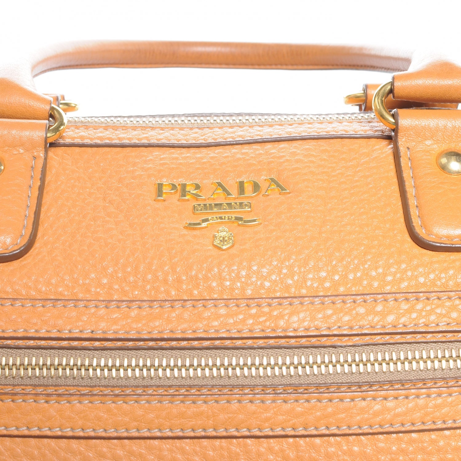 Prada Vitello Daino Top Handle Tote Ambra 5 of 7