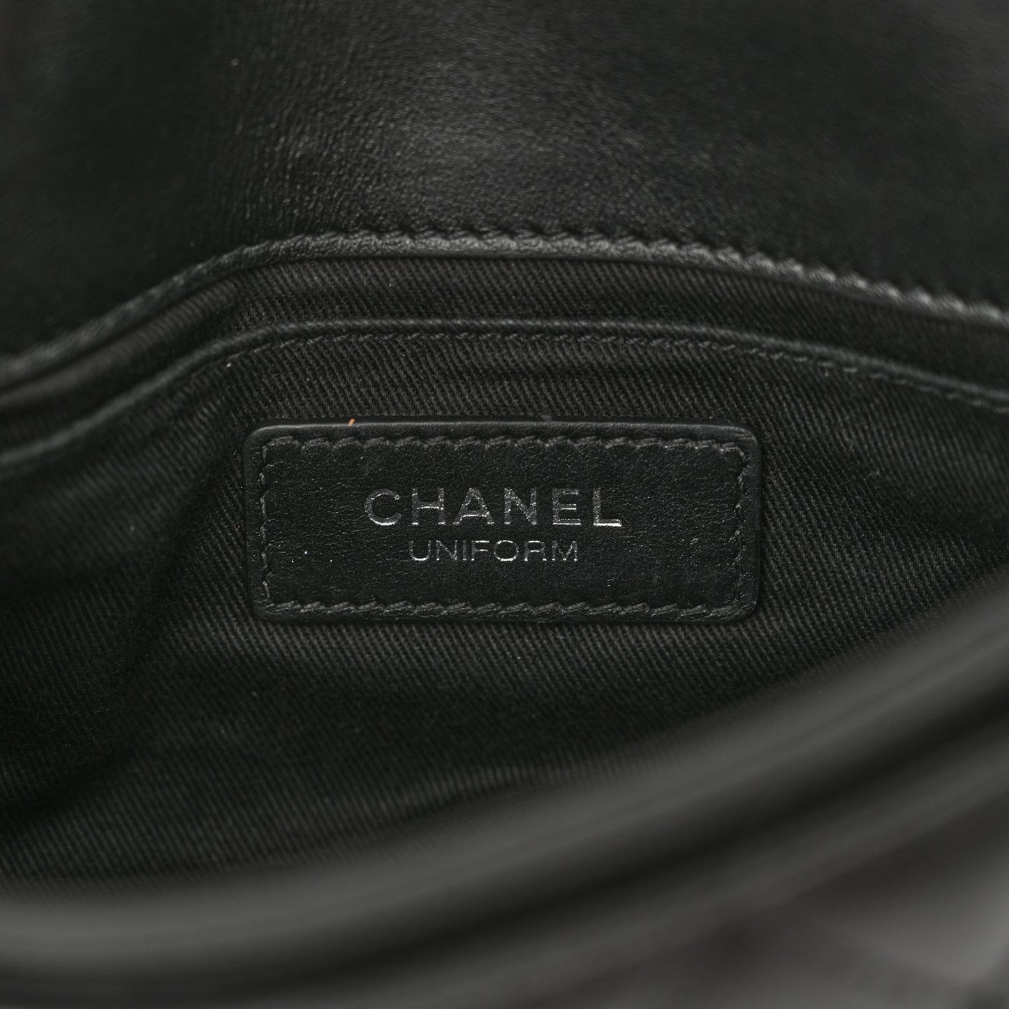 Calfskin Quilted CC Uniform Flap Belt Bag Black