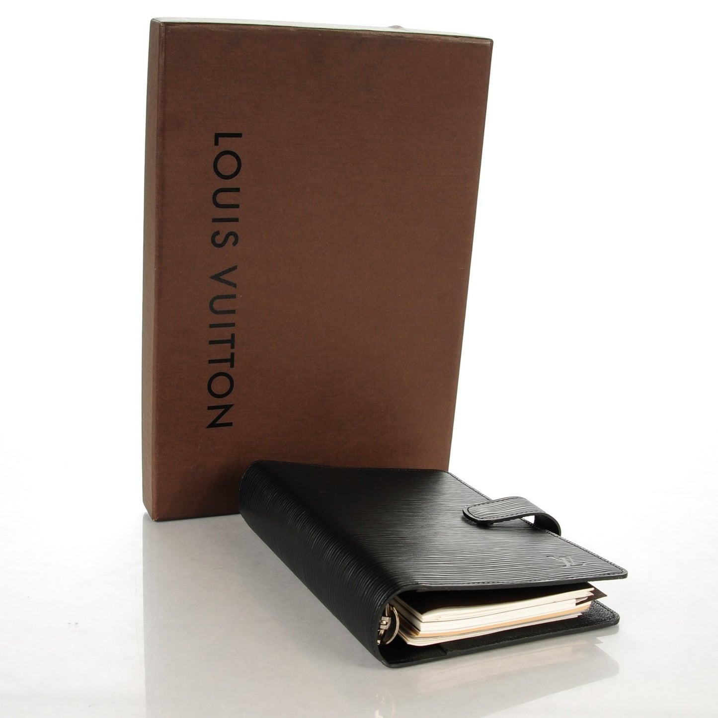 Epi Medium Ring Agenda Cover Black