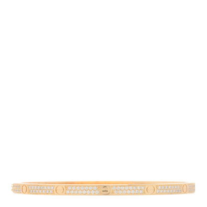Cartier 18K Yellow Gold Diamond Small LOVE Paved Bracelet 17 2 of 5