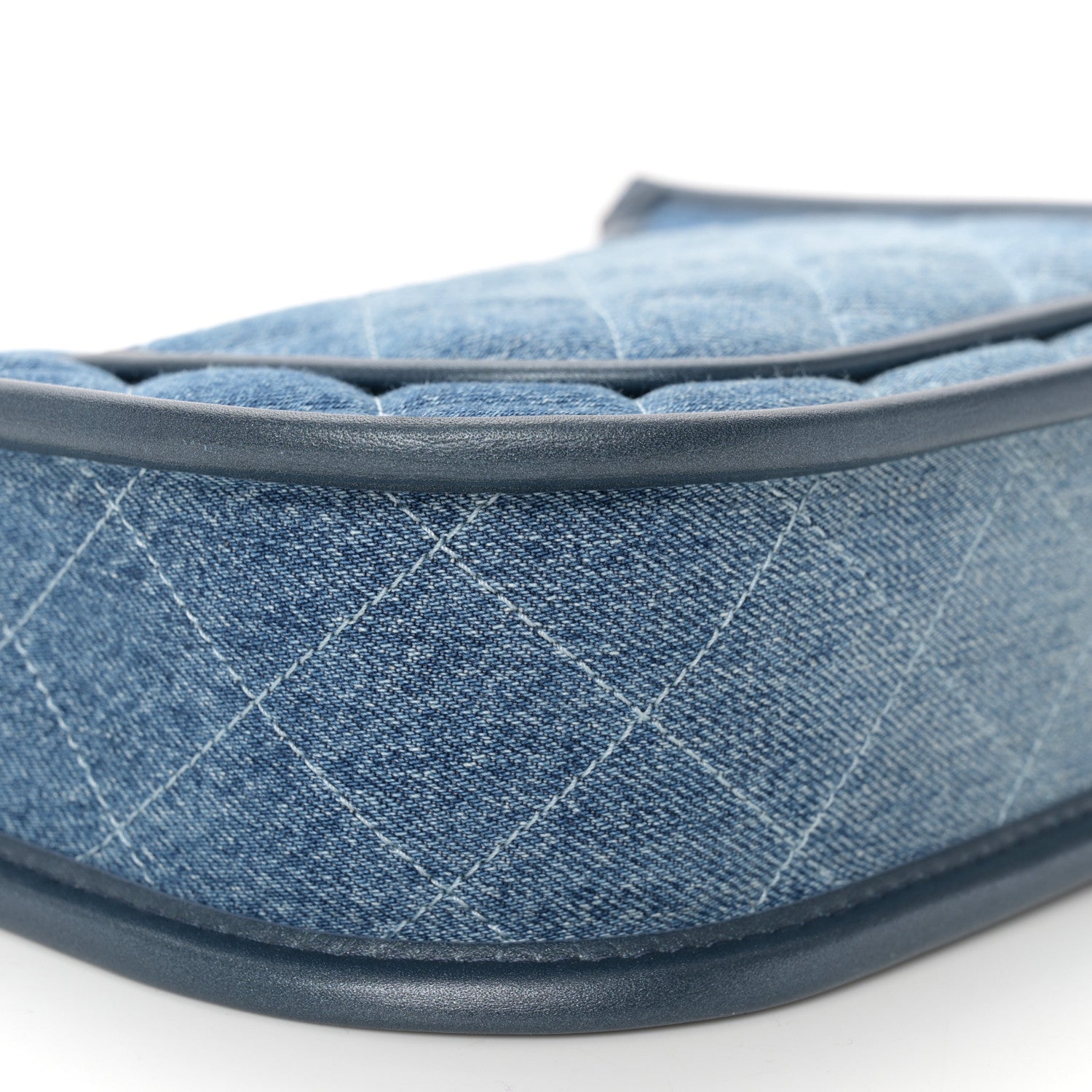 Chanel Washed Denim Quilted Hobo Blue 9 of 11