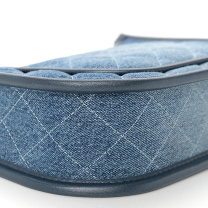 Chanel Washed Denim Quilted Hobo Blue 9 of 11