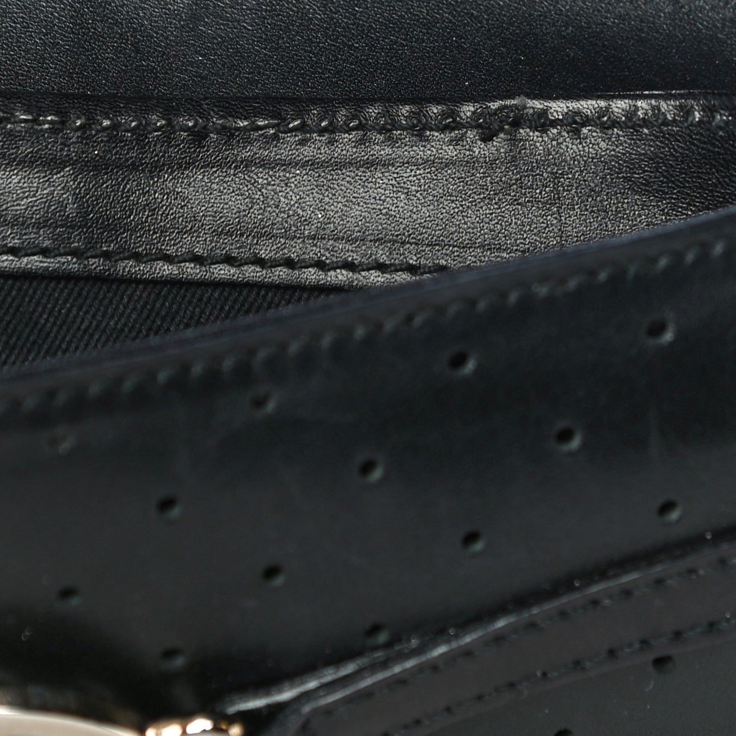 Calfskin Perforated GG Pochette Black