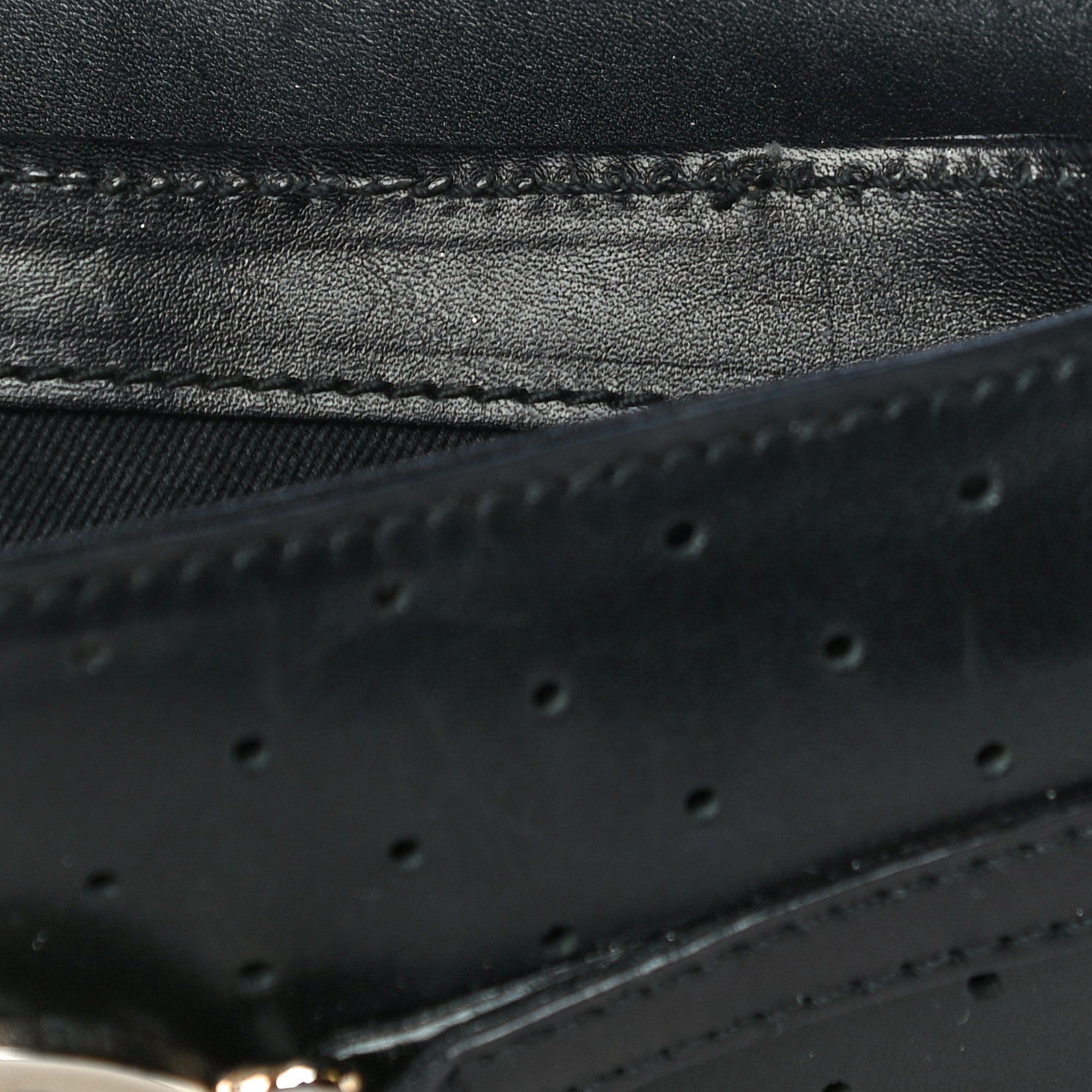 Gucci Calfskin Perforated GG Pochette Black 12 of 19