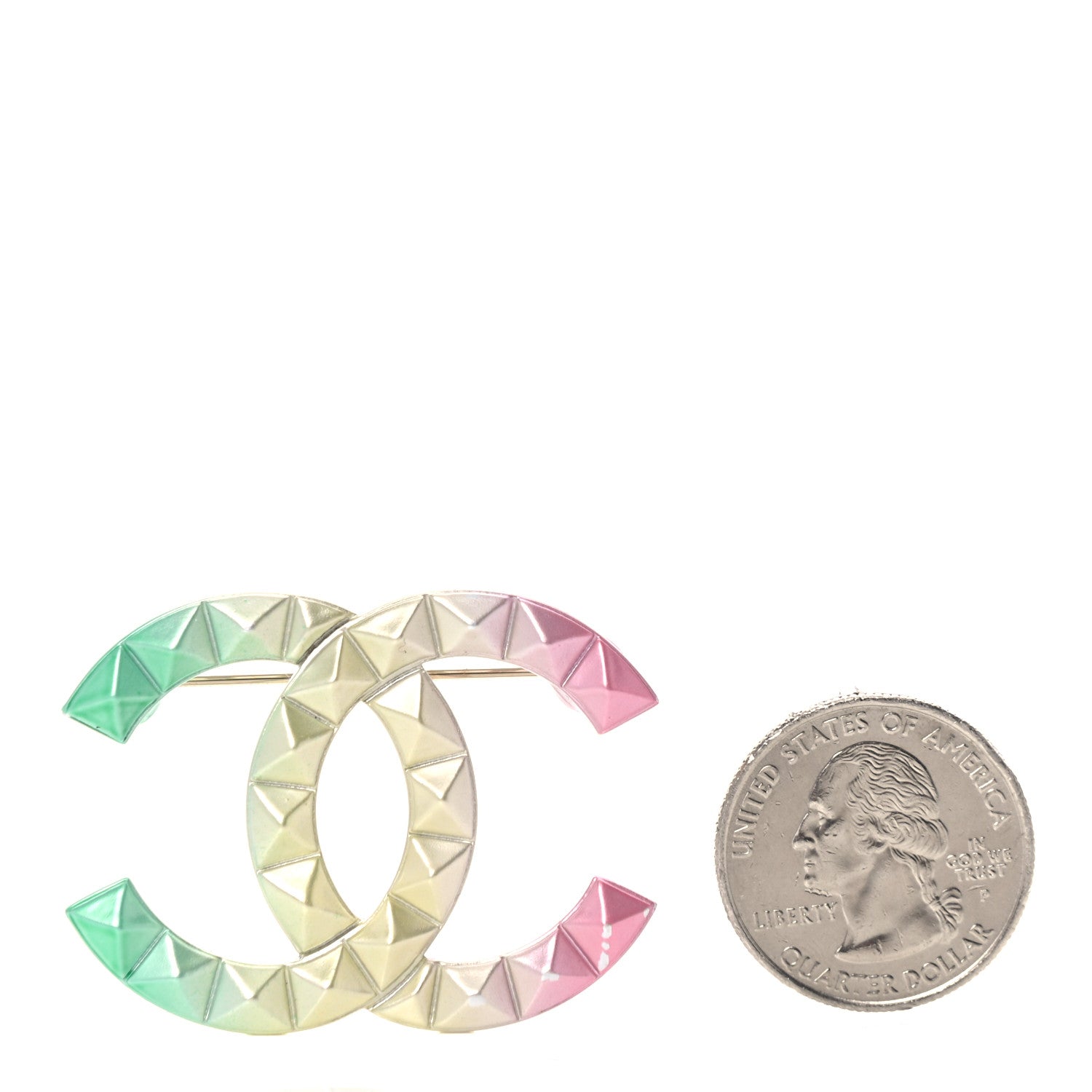 Chanel Metal Studded CC Rainbow Brooch Multicolor 3 of 6
