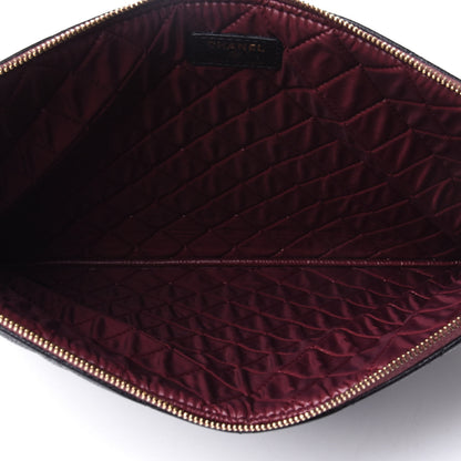 Chanel Caviar Quilted Large Cosmetic Case Black 5 of 7