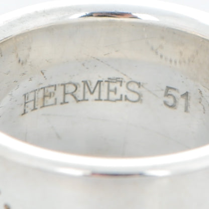Hermes Sterling Silver Eclipse Ruban Ring GM 51 5.75 4 of 5