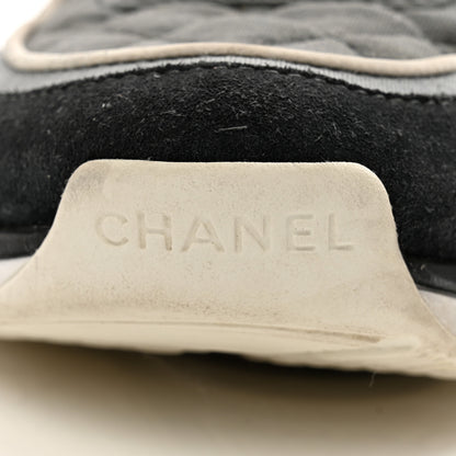 Chanel Fabric Suede Calfskin Quilted CC Sneakers 37 Dark Grey 8 of 15