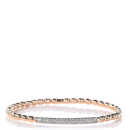 David Yurman 18K Rose Gold Diamond Petite Pave Flex Bracelet 1 of 5