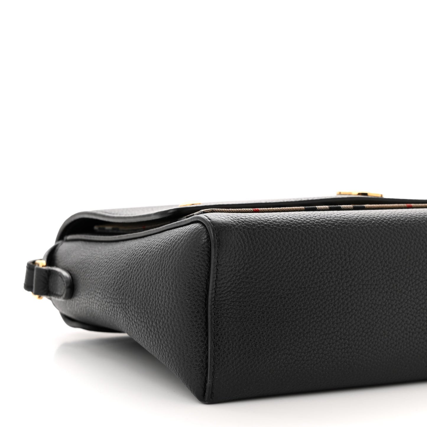 Grainy Calfskin Vintage Check Note Crossbody Bag Black