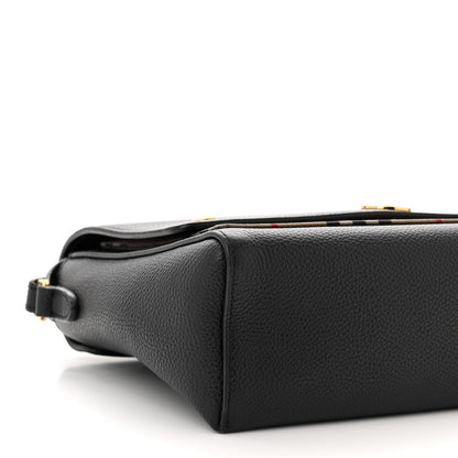 Burberry Grainy Calfskin Vintage Check Note Crossbody Bag Black 8 of 11