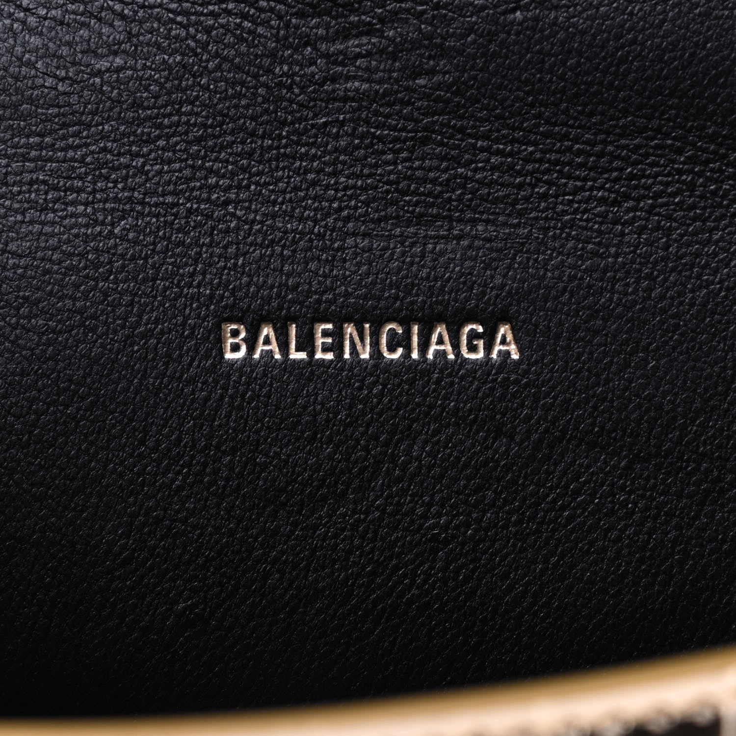 Balenciaga Metallic Calfskin Crocodile Embossed Hourglass Top Handle Bag XS Gold 8 of 10