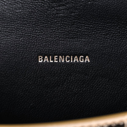 Balenciaga Metallic Calfskin Crocodile Embossed Hourglass Top Handle Bag XS Gold 8 of 10