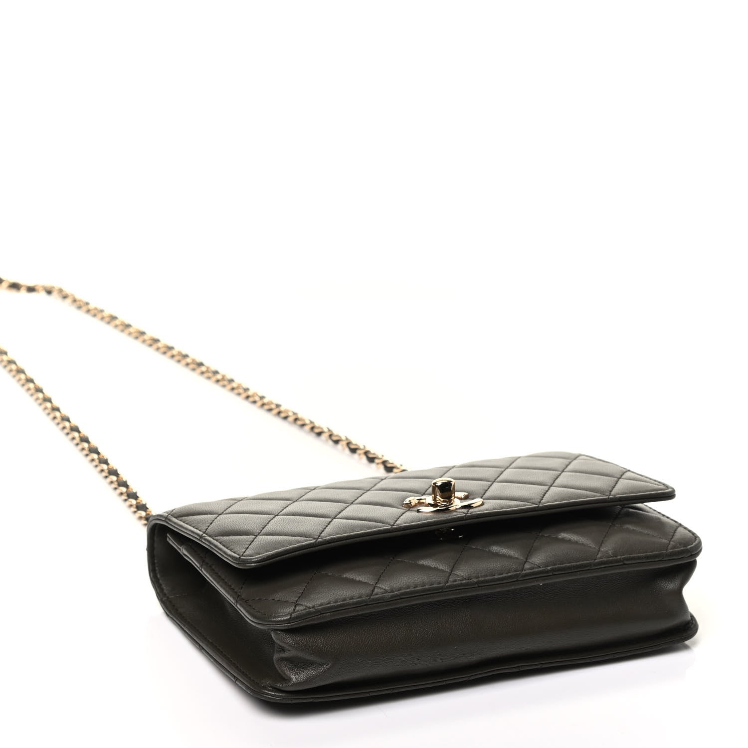 Chanel Lambskin Quilted Trendy CC Wallet On Chain WOC Grey 4 of 9