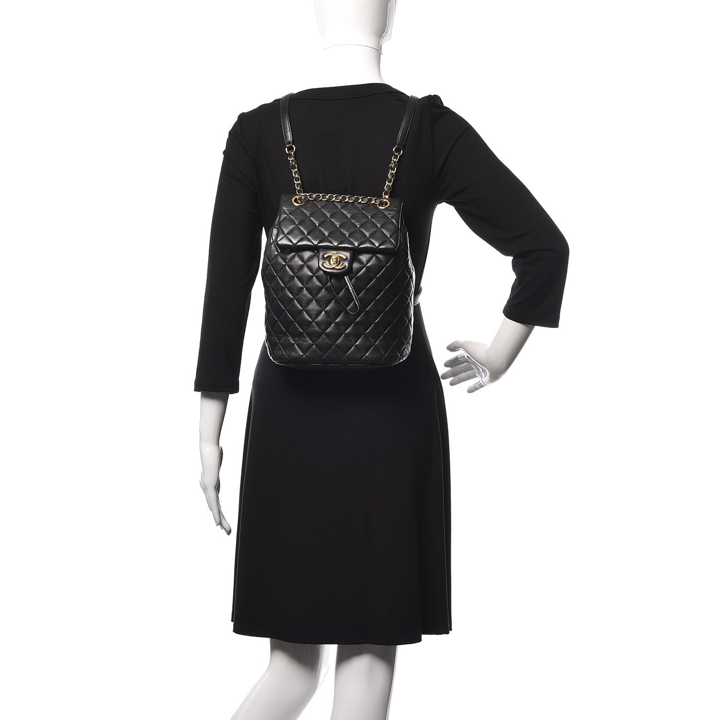 Lambskin Quilted Small Urban Spirit Backpack Black