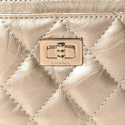 Chanel Metallic Aged Calfskin Quilted Reissue Card Holder Gold 8 of 8
