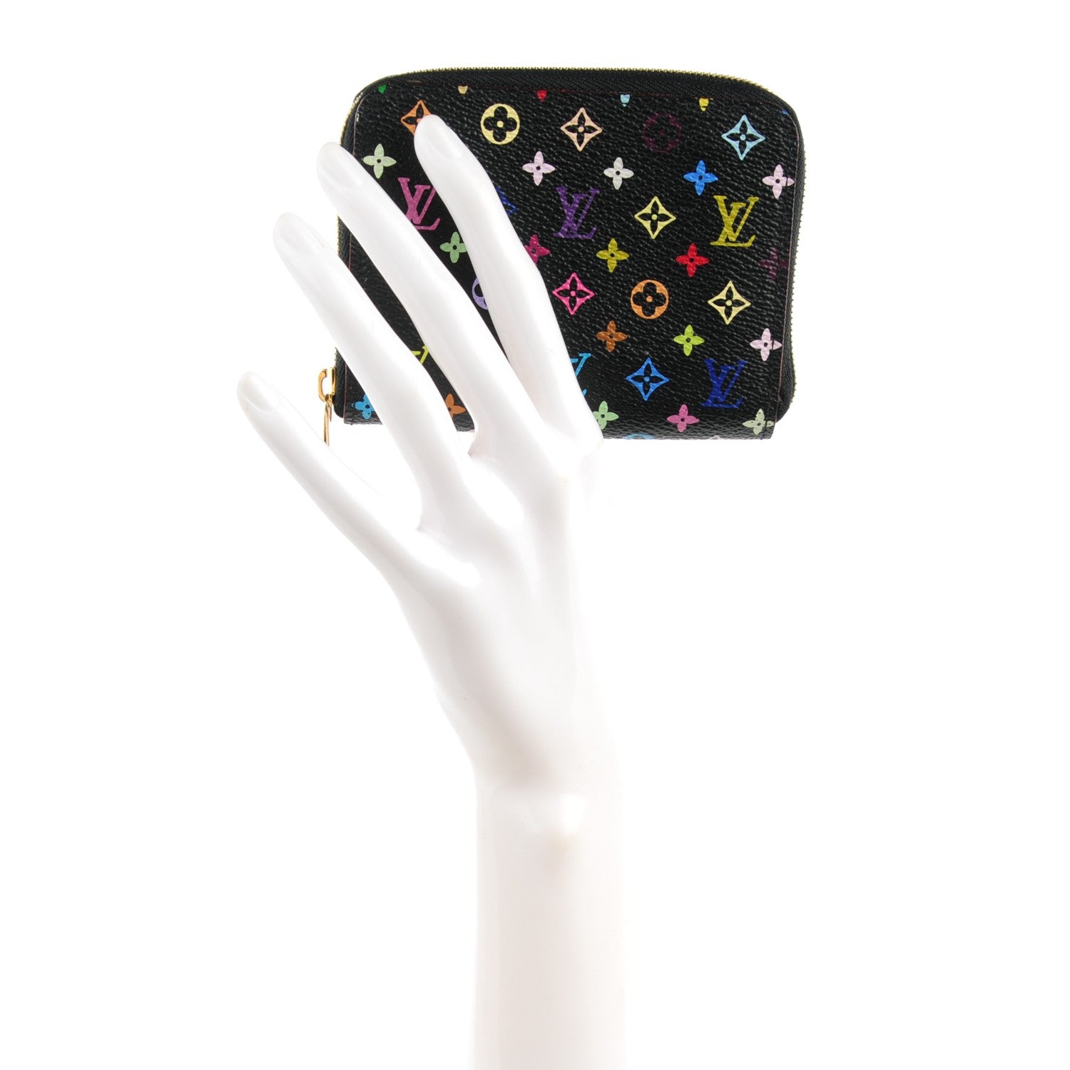 Louis Vuitton Monogram Multicolor Zippy Coin Purse Black Violet 2 of 7