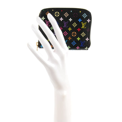 Louis Vuitton Monogram Multicolor Zippy Coin Purse Black Violet 2 of 7